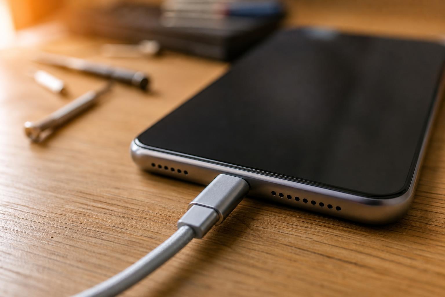 Cargador USB-C para iPhone 15/16: cuidado con la placa base