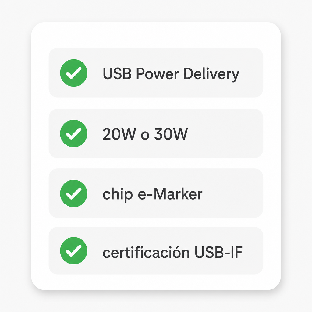 Checklist para elegir un cargador USB-C para iPhone seguro